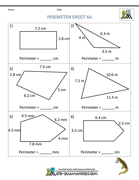 perimeter printable worksheets